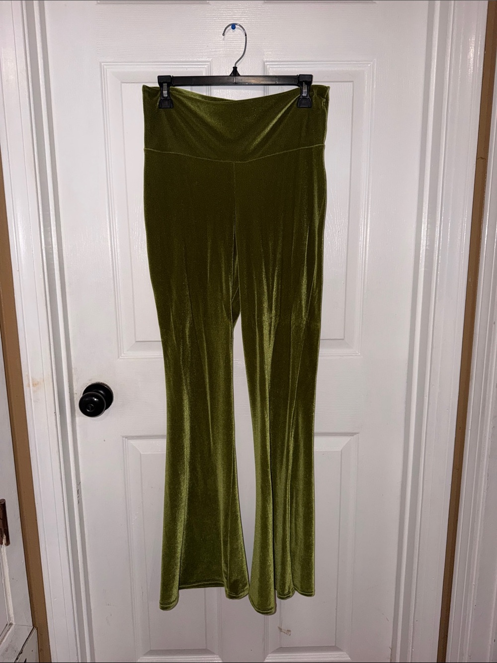Home cooked Karma Etsy Olive Green Velvet Flare Pants - Women